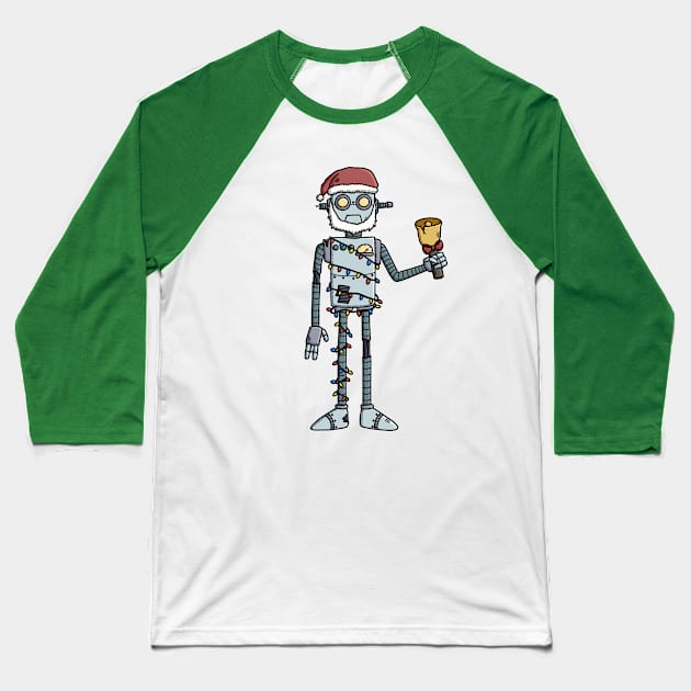 Old Robot for Christmas Baseball T-Shirt by KammyBale